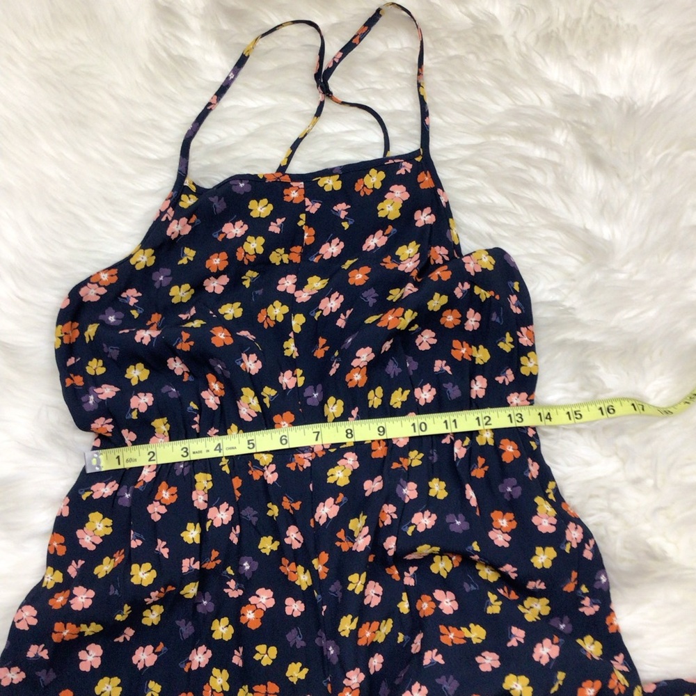 Madewell Smocked Floral Culotte Crop Wide Leg Jumpsuit Flowers Straps 2 - Picture 3 of 12
